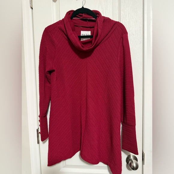 New York Laundry Deep Red Cowl Neck Sweater - Picture 2 of 6